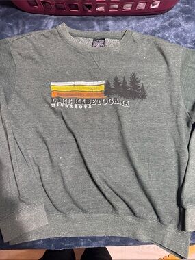Lake Kabetogama Minnesota Green Graphic Sweatshirt